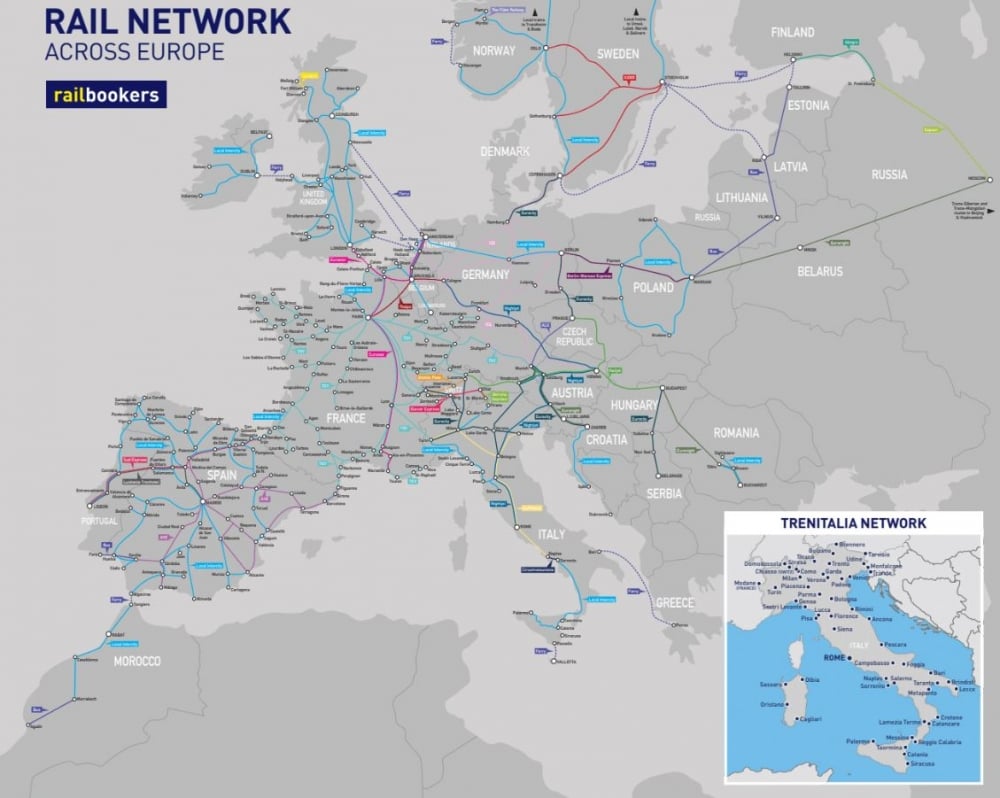 Railbookers - Trenitalia Route Map